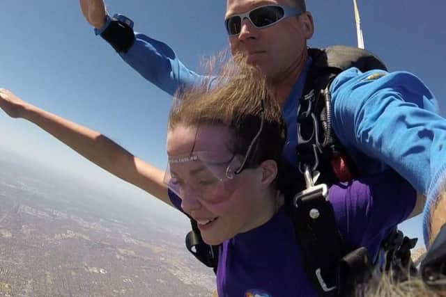 Georgia Campbell on her skydive in Australia