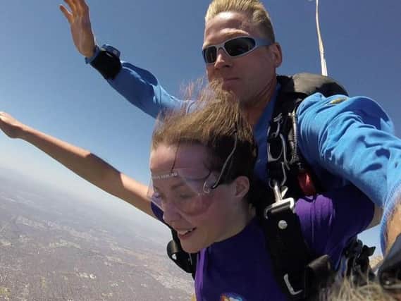 Georgia Campbell on her skydive in Australia