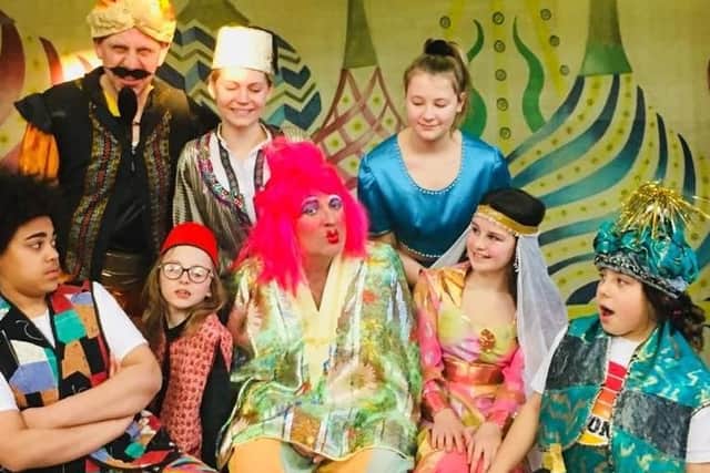 The cast from the latest Burniston and Cloughton pantomime