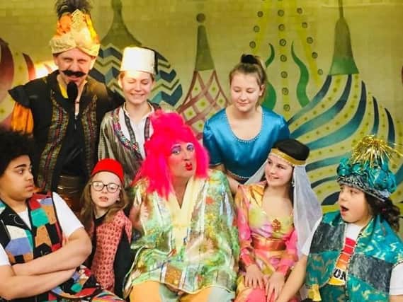 The cast from the latest Burniston and Cloughton pantomime