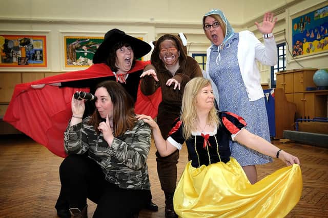 Staff at Gladstone Road Primary play their part. Pictured are Kerry Hide, Joanne Greenway, Nadia Phillips, Sarah Stuart and Helen Halliday.