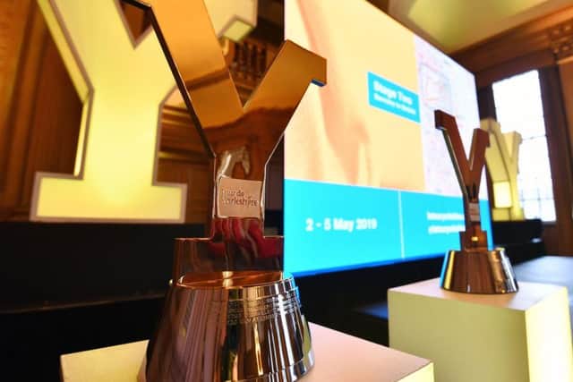 The Tour de Yorkshire trophies