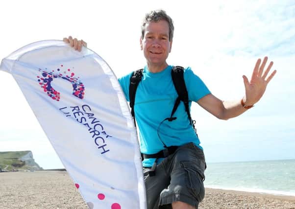 Laurence Carter is walking 3,500 miles for Cancer Research UK.