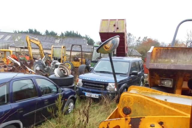 There were eight plant vehicles, 11 motor vehicles and building material on the site.