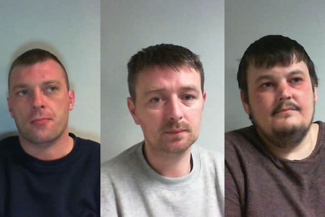 The trio of culprits: Carl Allan Wilde, Paul Anthony McElvaney and Dale Bennett