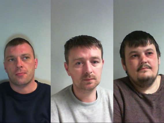 The trio of culprits: Carl Allan Wilde, Paul Anthony McElvaney and Dale Bennett