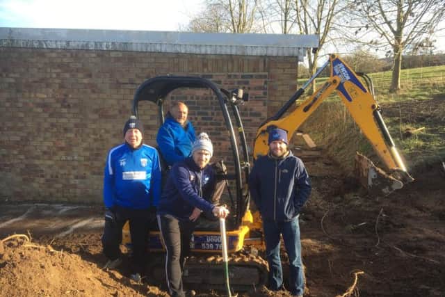 Scalby Sports Association members celebrate breaking ground on their long-awaited pavilion extension