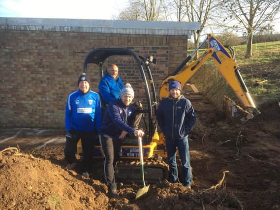 Scalby Sports Association members celebrate breaking ground on their long-awaited pavilion extension