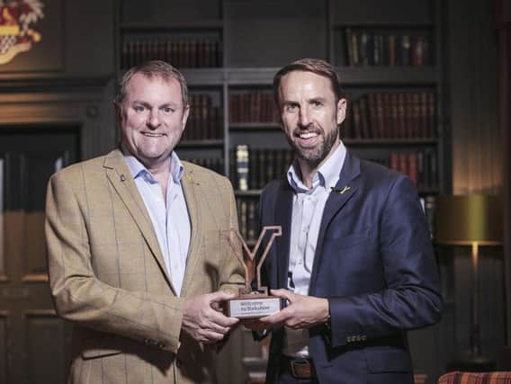 Sir Gary Verity pictured presenting an Honorary Yorkshireman award to England manager Gareth Southgate at the White Rose Awards in Harrogate last year.