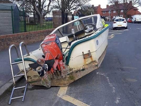 The vessel was found on Maple Drive.