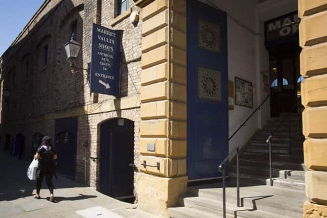 The entrance to the Market Vaults in Scarborough.