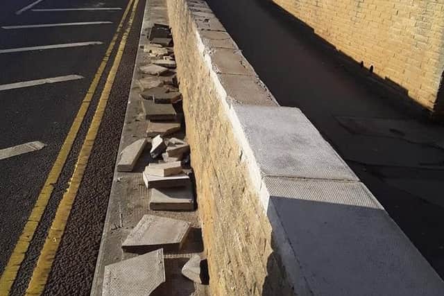 The wall has been vandalised days after being repaired.