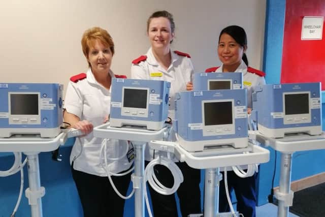 Respiratory nurses at Scarbrorough Hospital with their new machines.