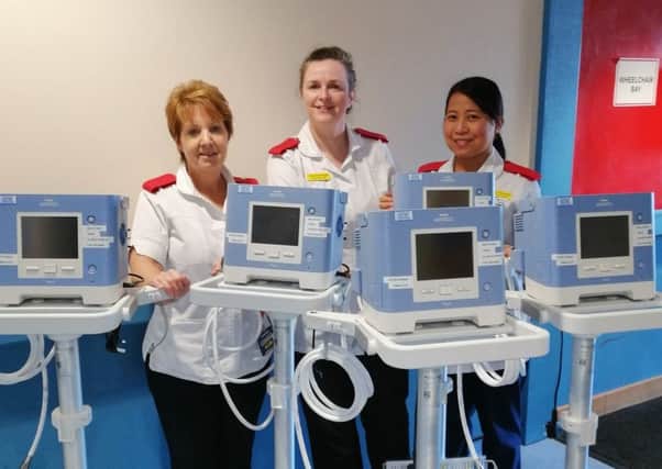 Respiratory nurses at Scarbrorough Hospital with their new machines.