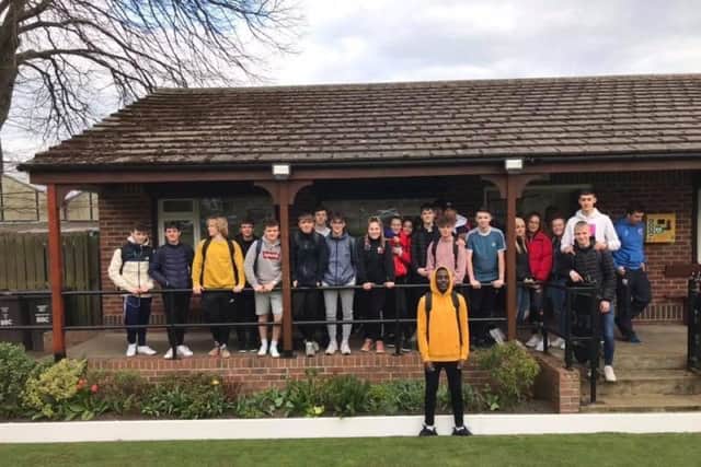 Students from Scarborough Sixth Form visited Scarborough Bowling Club's Manor Road crown green