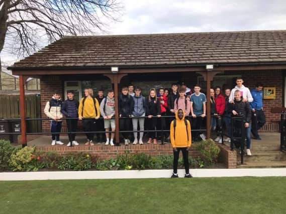 Students from Scarborough Sixth Form visited Scarborough Bowling Club's Manor Road crown green