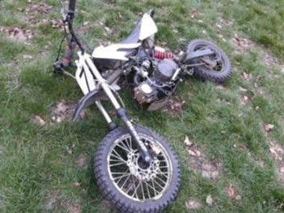The abandoned pit bike was seized in Barrowcliff.
