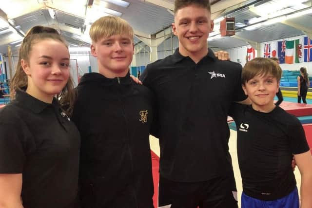 Scarborough Gymnastics Academys Evie Lawson, Damien Walker, Joseph Fishburn and Jacob Bland, who have all been handed GB calls