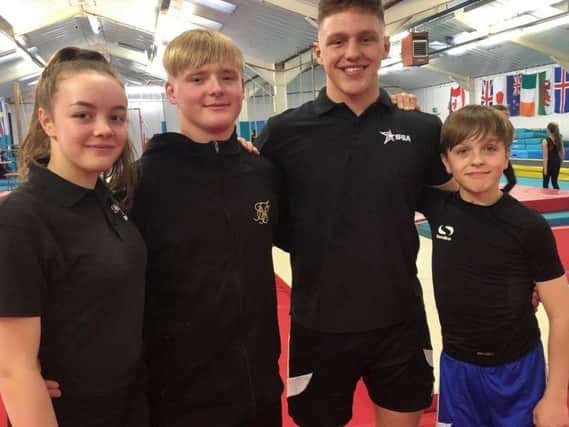 Scarborough Gymnastics Academys Evie Lawson, Damien Walker, Joseph Fishburn and Jacob Bland, who have all been handed GB calls