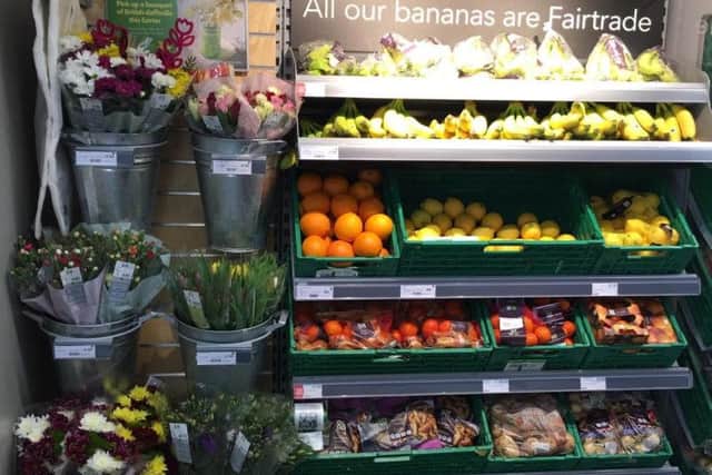 Fresh produce that is stocked in the store on St John's Street