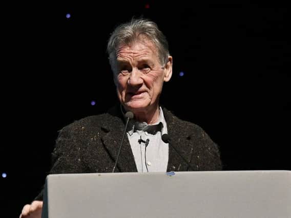 Sir Michael Palin on stage at Scarborough Spa