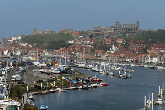 Whitby Abbey, harbour, river Esk..  Picture Tony Johnson.