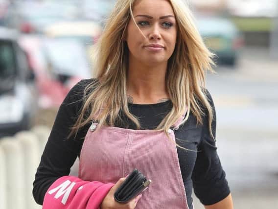 Miss Hirst arriving at court on September 21, 2017 for charges of outraging public decency.