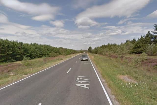 A motorcyclist, 49, has died following a three vehicle crash on the A171 between Scarborough and Whitby.