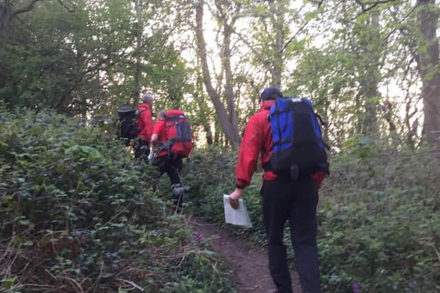 Team members searching for the man last night
