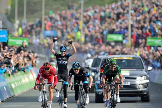 The finish of the first stage of the first race in 2015