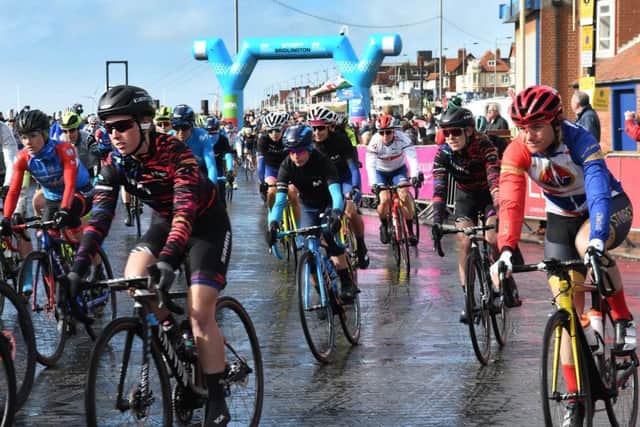 The Tour de Yorkshire women's race leaves Bridlington