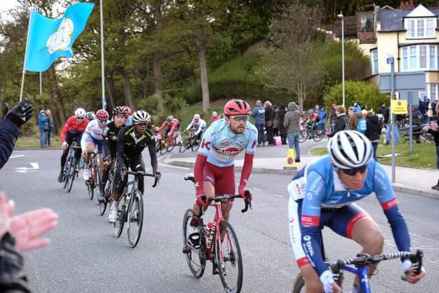 The race heads towards Scarborough seafront