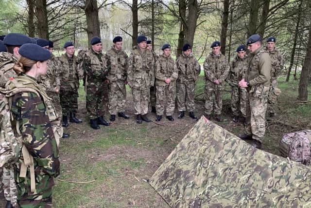 Cadets set up camp at the Driffield training centre.