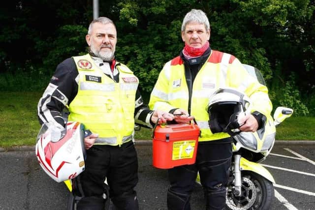 The first hand-over in Yorkshire is conducted by Frank Evans and David Hardcastle.
