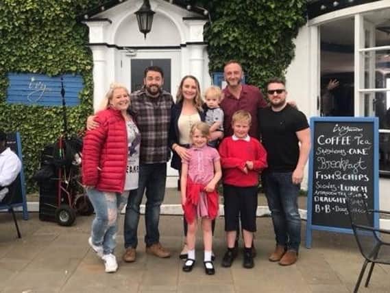 Left to right: Actress Gina Fillingham, comedian Jason Manford, Fiona Jewitt (Owner Ivy by the Sea), Steve Edge (formerly of Phoenix Nights and Benidorm) and
Rhys Howell (owner Ivy by the Sea)