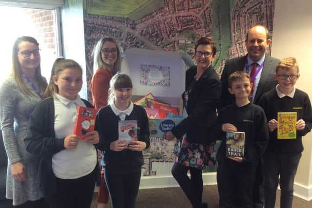 Mel Benson and Anna Wilson from the Castle Education division presented the Toolkit to Tim Jolly, head teacher and Helen Thompson, head of literacy at Braeburn school.