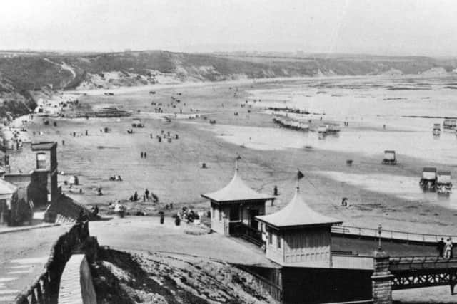 A view of Scarborough's North Bay before the construction of Royal Albert Drive in the late 1880s and opened in 1890..
The carriage road eventually linked up Peasholm Gap with the area in the foreground of the picture which shows the entrance to North Bay Pier at the bottom of Albert Road commonly known as 'Chain Hill'.
Photo reproduced courtesy of the Max Payne collection.
Reprints can be ordered with proceeds going to local charities. Telephone 0330 1230203 and quote reference number
