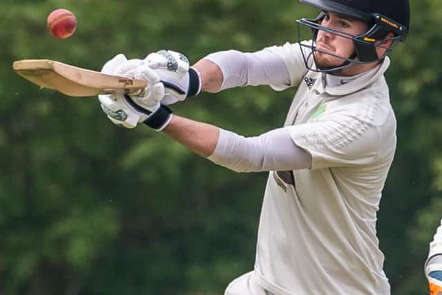 Mulgrave 2nds batsman Luke Jackson hits out on his way to 104 in his sides win at home to Ganton 2nds in Division Three. PICTURE BY BRIAN MURFIELD.