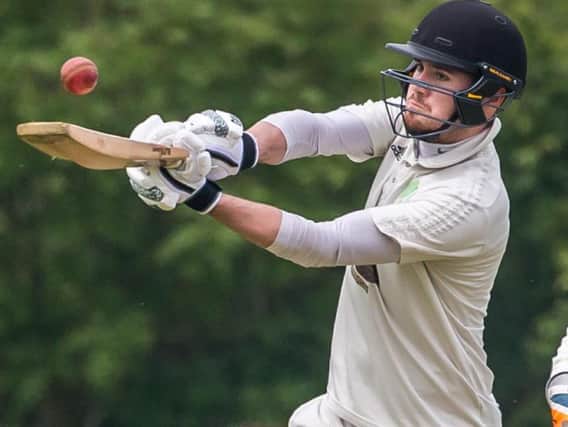 Mulgrave 2nds batsman Luke Jackson hits out on his way to 104 in his sides win at home to Ganton 2nds in Division Three. PICTURE BY BRIAN MURFIELD.