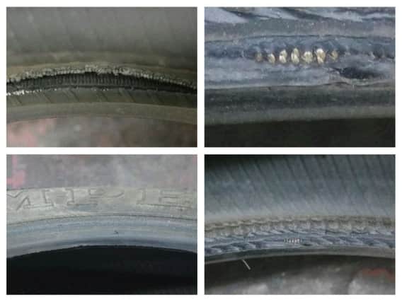 East Riding of Yorkshire Council released these photos of the worn tyres.