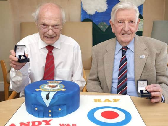 Andrew, 94, and Brian, 82 , received a medal for their service in the RAF.