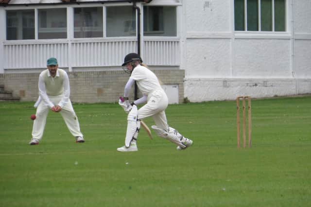 Daisy Stokoe in batting action for Ravenscar 2nds
