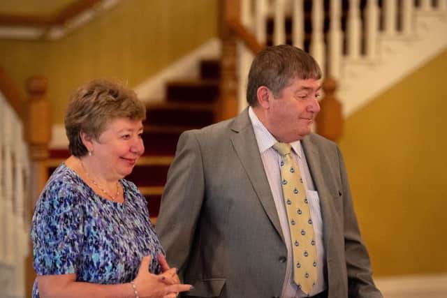 Mr Clive Wood, who is being honoured for services to engineering, skills and the community on Teeside, pictured with his wife Jean.