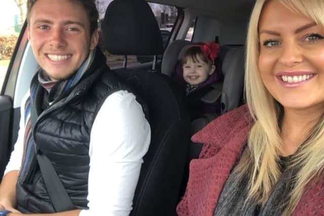 Daley Mathison, left, with wife Natalie, right and daughter Daisy. PIC: Family of Daley Mathison.
