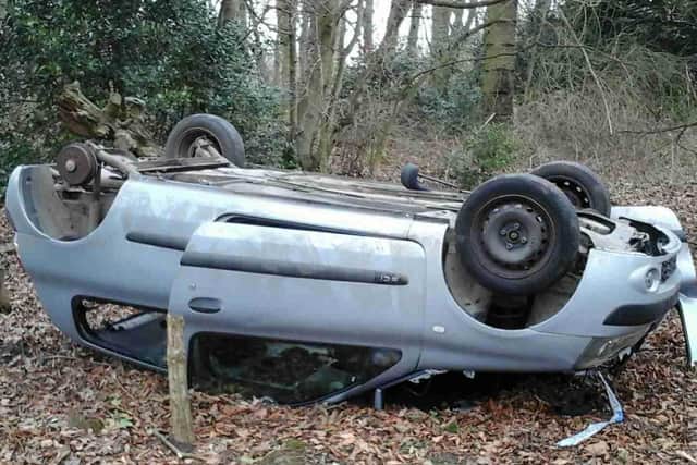 The Renault Clio was found at Danes Dyke in January.