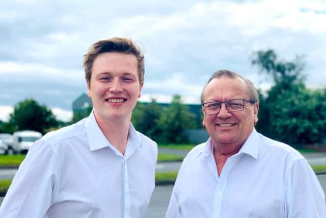 Lewis Ryan (left) takes over the reins at Bee Health from father Steve Ryan (right)