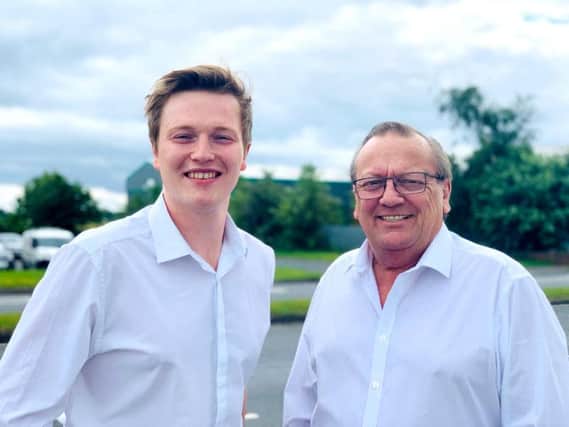 Lewis Ryan (left)  takes over the reins at Bee Health from father Steve Ryan (right)