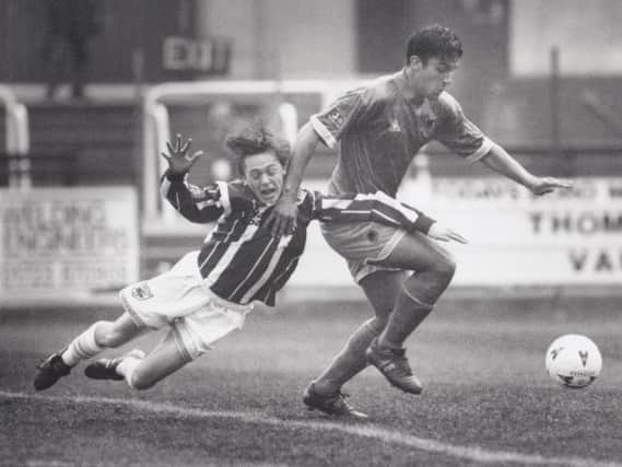 Jamie Mitchell in action during his time at Scarborough FC