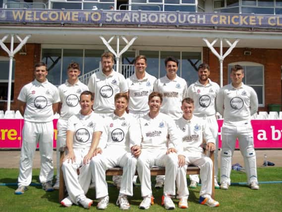 SHOCK DEFEAT: Scarboroughs 1st XI line up before their surprise defeat at home against Yorkshire Premier League Norths basement side Beverley Town. PICTURE BY ANDY STANDING