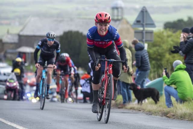 Tour de Yorkshire Stage 3: Bridlington to Scarborough
4 May 2019.
Rob Scott, Team Wiggins attack for the KOM on Cote de Hook House Farm.
Picture Bruce Rollinson